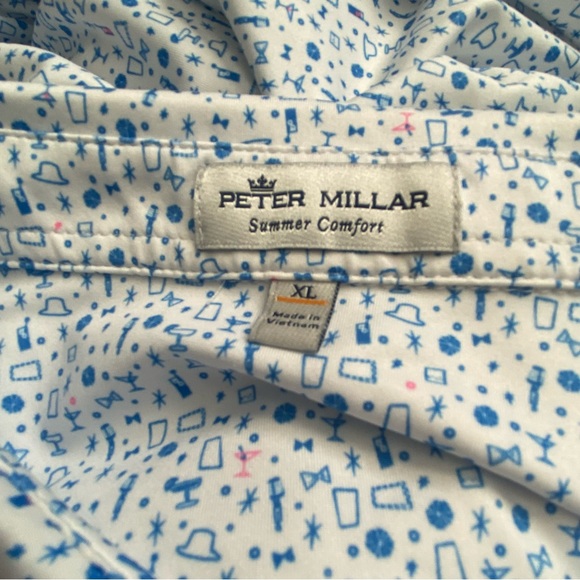 Peter Millar Summer Comfort Cocktails Print Barstool Golf Polo XL shirt - Picture 7 of 7